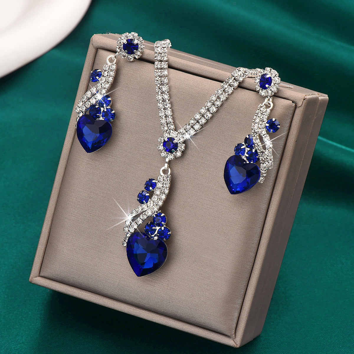 Isabella - Rhinestone Necklace and Earrings Set