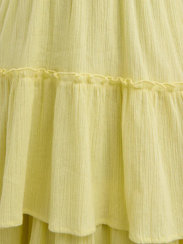 Lyra Ruffle Maxi Dress (Lemon)