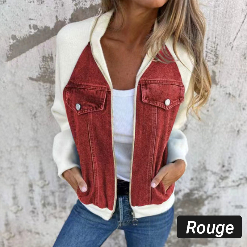 New fashionable creative denim splicing jacket for women